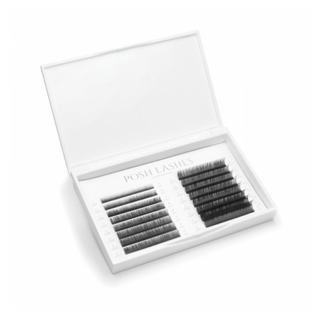 Posh Lashes Mink Premium, Black, C, 0.15