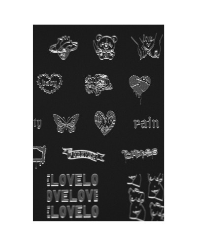 Love 2 stamping plate – large-sized stamping plate, 70 patterns