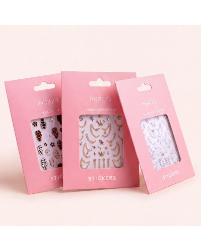 Autocolantes de unhas dourados - Chain Queen Gold