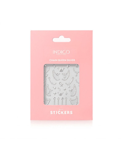 Autocolantes de unhas prateados Chain Queen Silver