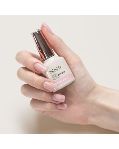 Beige No. 1 Hard Builder Bottle 7 ml – Gel de Construção Bege Indigo Nails